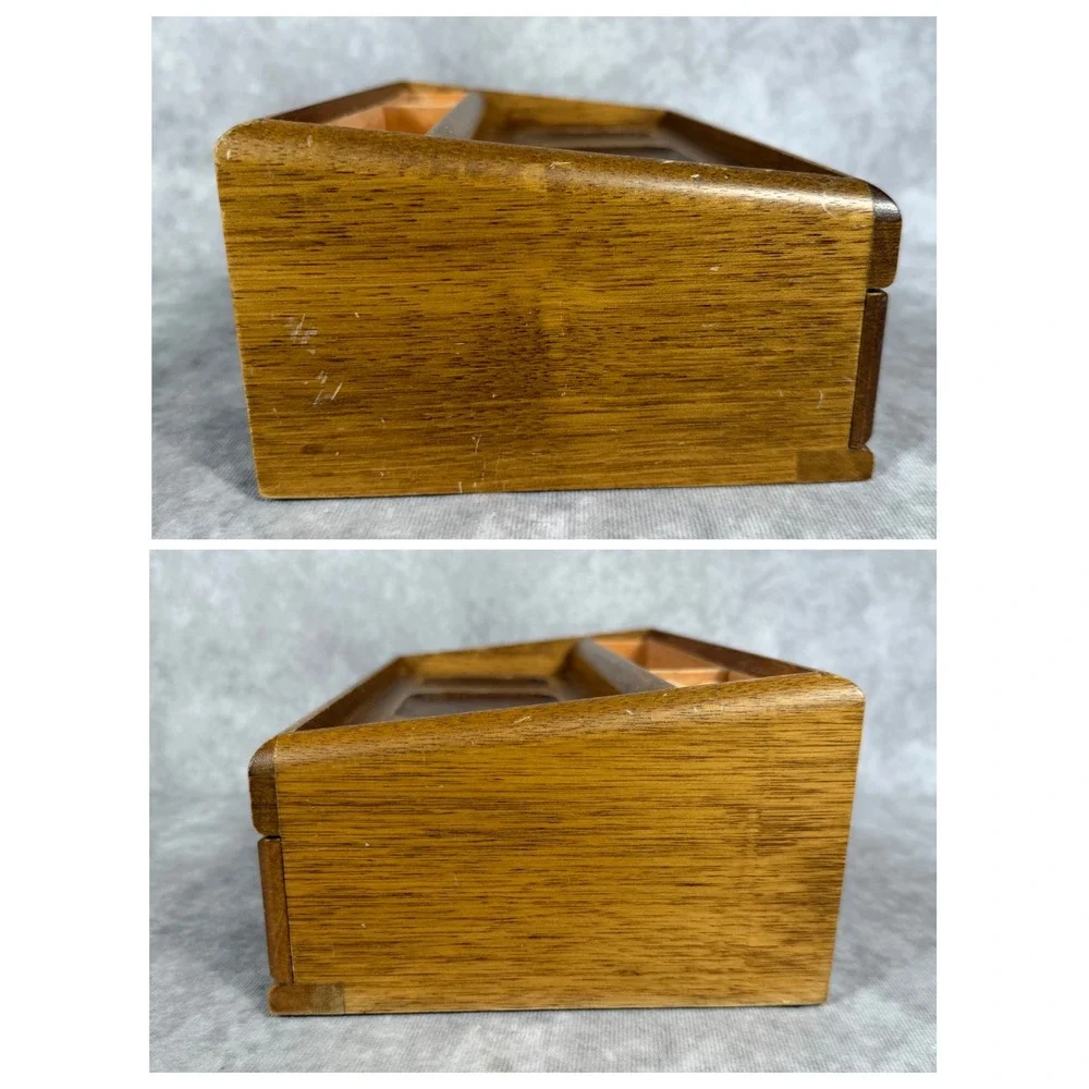 Vtg Rosalco The Commodore Wood Jewelry Box Dresser Valet Tray Organizer Drawer